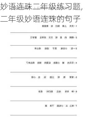 妙语连珠二年级练习题,二年级妙语连珠的句子