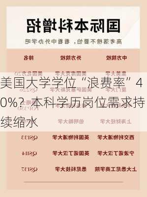 美国大学学位“浪费率”40%？本科学历岗位需求持续缩水