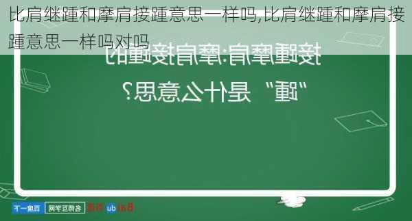 比肩继踵和摩肩接踵意思一样吗,比肩继踵和摩肩接踵意思一样吗对吗