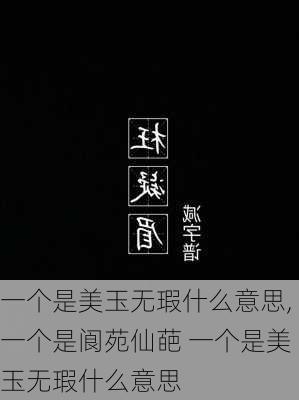 一个是美玉无瑕什么意思,一个是阆苑仙葩 一个是美玉无瑕什么意思