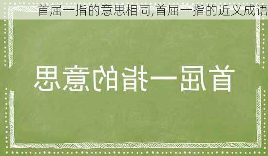 首屈一指的意思相同,首屈一指的近义成语