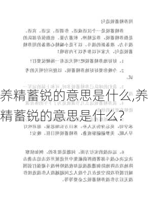 养精蓄锐的意思是什么,养精蓄锐的意思是什么?