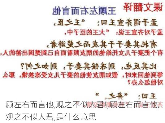 顾左右而言他,观之不似人君!,顾左右而言他,观之不似人君,是什么意思