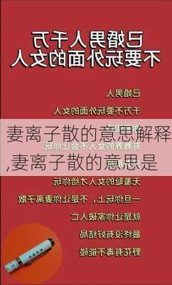 妻离子散的意思解释,妻离子散的意思是