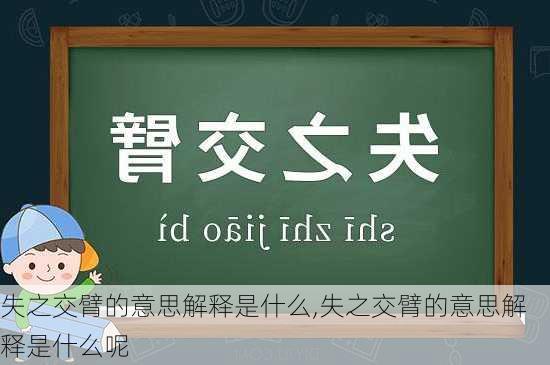 失之交臂的意思解释是什么,失之交臂的意思解释是什么呢