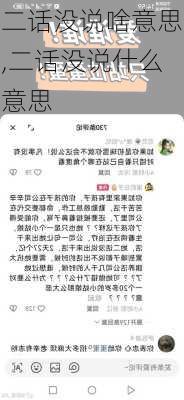 二话没说啥意思,二话没说什么意思