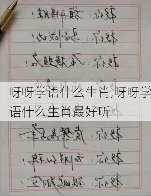 呀呀学语什么生肖,呀呀学语什么生肖最好听