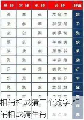 相辅相成猜三个数字,相辅相成猜生肖