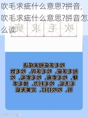 吹毛求疵什么意思?拼音,吹毛求疵什么意思?拼音怎么读