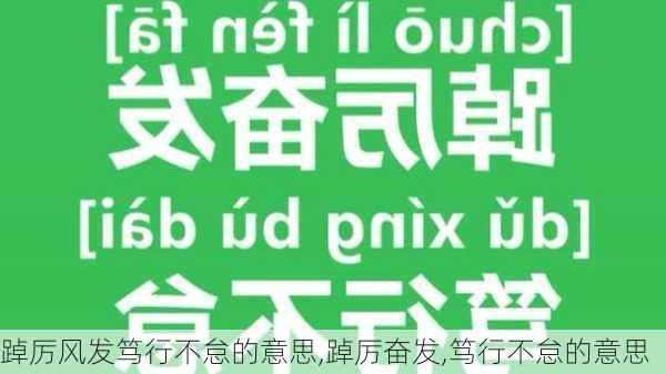 踔厉风发笃行不怠的意思,踔厉奋发,笃行不怠的意思